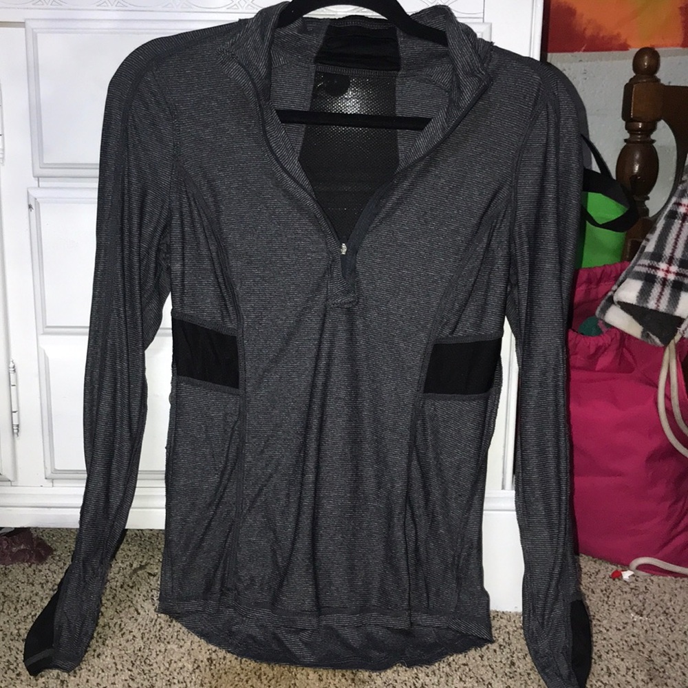 Long sleeve striped top.